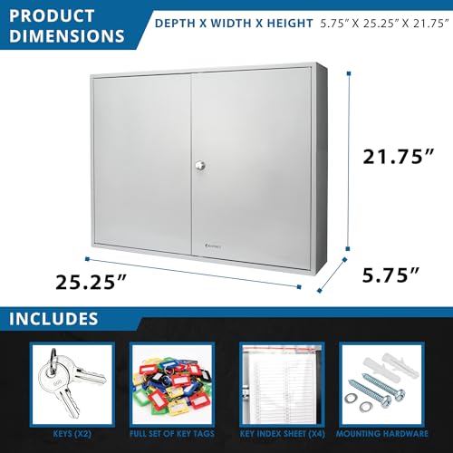 Adjustable Key Lock Large Key Cabinet Lock Box with Colorful Key Tag Labels