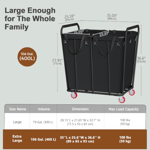 2 Section Laundry Sorter Cart
