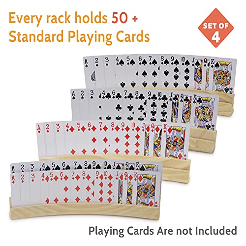 Set of 4 Curved Playing Cards Holders for Seniors Adults