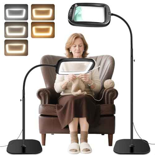 30X 10X Extra Large Floor Magnifying Glass with Light and Stand