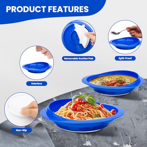 Spill Proof Scoop Plate and Bowl with Non