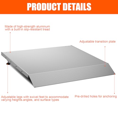 Aluminum Adjustable Threshold Ramp for Wheelchairs