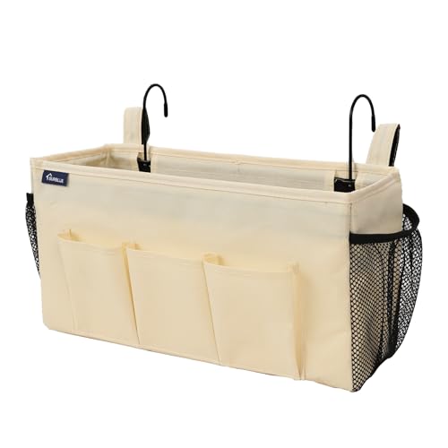 Bedside Organizer with Hook Bedside Caddy Hanging Storage Bag with Adjustable Straps and Water Bottle Holder for Home College Dorm Bunk Bed Accessories