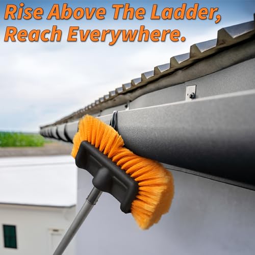 High Reach Duster Kit with Exterior House Cleaning Brushes and Window Cleaning Tool