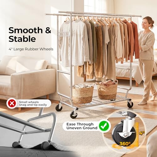 Collapsible Double Rod Clothes Rack