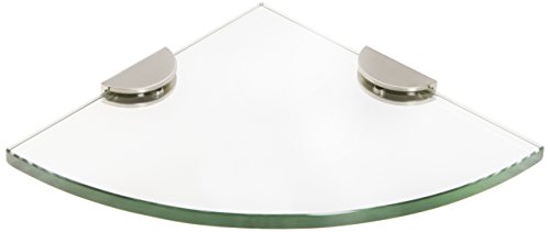 Glass HRC8QR BR Quarter Round Glass Shower Shelf with Half Round Clamp