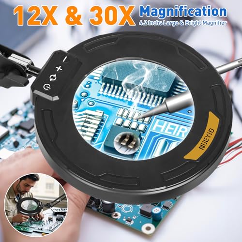 Ultra Long Swing Arm 12X 30X Magnifying Glass with Light