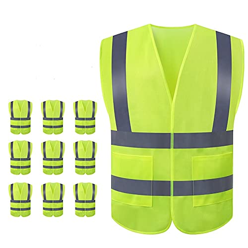 High Visibility Safety Vest 10 Pack