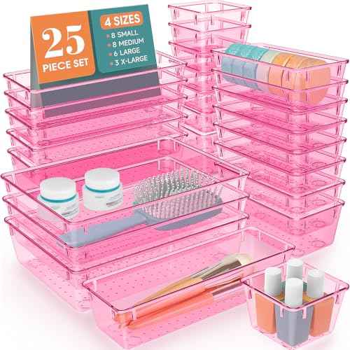 25 PCS Plastic Drawer Organizer Set