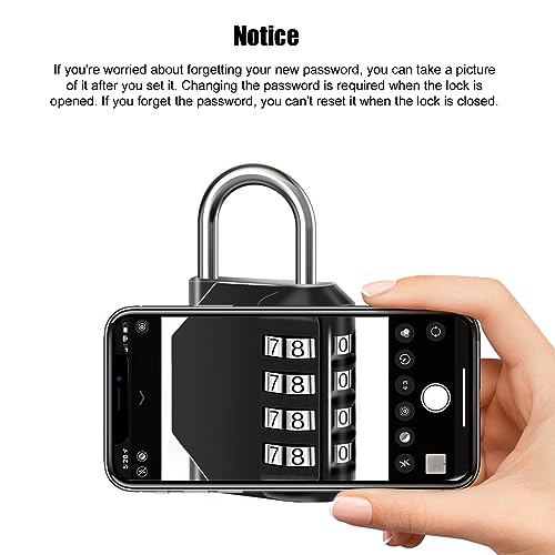 Combination Lock Waterproof 4 Digit Padlocks with Combination Code