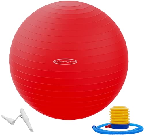 Anti Burst and Slip Resistant Exercise Ball Yoga Ball Fitness Ball Birthing Ball with Quick Pump