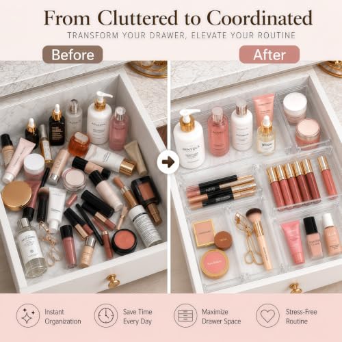 Large Clear Plastic Drawer Organizer Bins