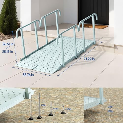 Portable Wheelchair Ramp with Handrails