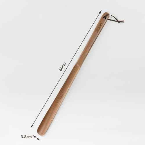 2 Pack Long Handle Wood Shoe Horn for Men 24in Wooden Shoe Horn Long Handled for Seinors Women Kids Wood Shoe Helper