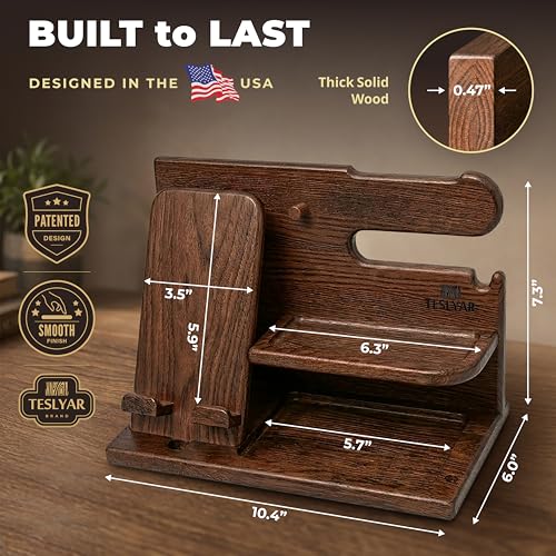Wood Phone Docking Station for Men