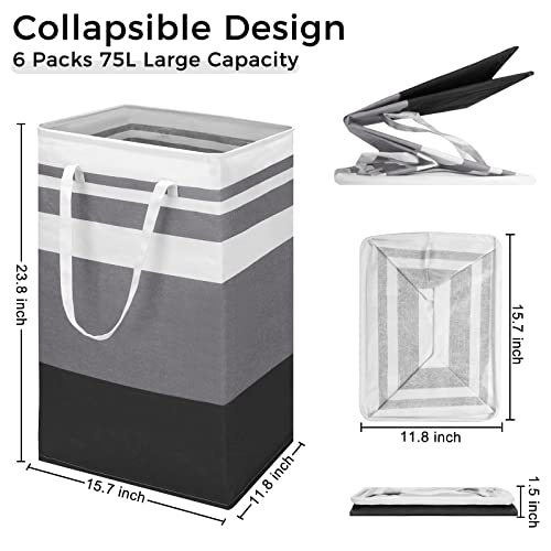 75 L Laundry Basket Large Clothes Hamper Bulk Laundry Room Organization Waterproof Collapsible Storage Hamper with Handles in Dorm