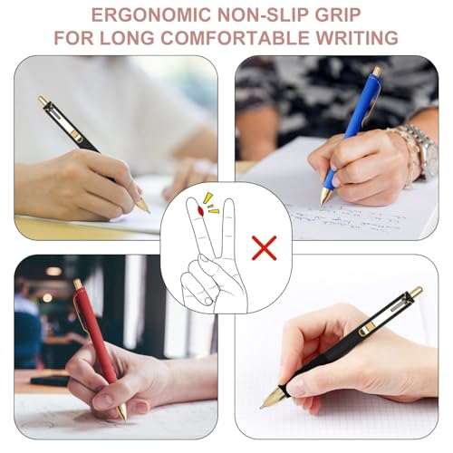 Ballpoint Pens Black Medium Point 1mm Pen with Super Soft Grip Ball Point Pen for Men Women Retractable Pens