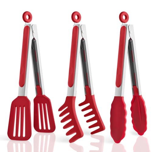 5 Pack Silicone Tongs for Cooking