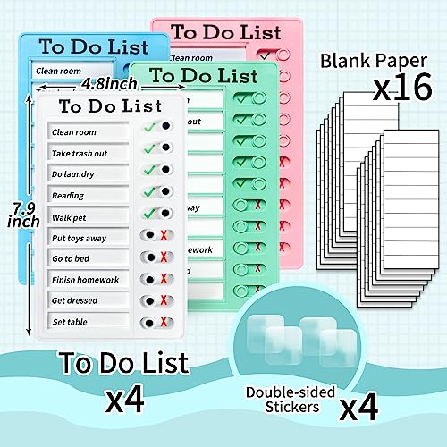 4 Pieces Chore Chart for Kids Multiple Kids