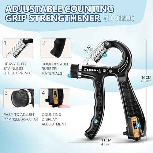 5 10 PCS Grip Strength Trainer Kit