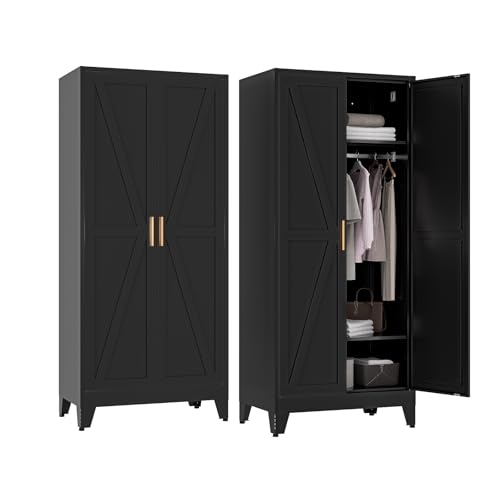 71 Farmhouse Metal Wardrobe Closet