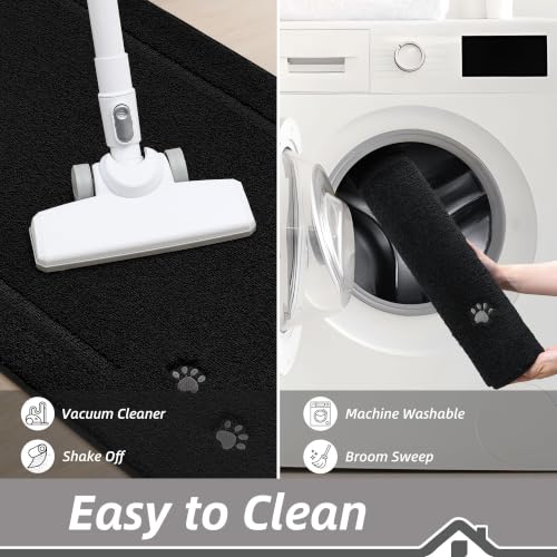 Dog-Door-Mat Non-Slip Entryway Rug Resist Dirt Indoor Door Mats Low-Profile Welcome Mat Washable Front Door Mat Absorbent Dog Mat for Dirty & Wet Paws and Wet Shoes