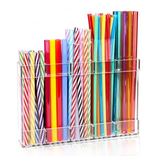 New Upgrade 9.5" Large Acrylic Straw Holder for Cabinet Door
