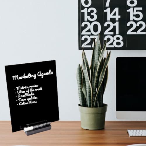 Black Acrylic Dry Erase Board with Stand