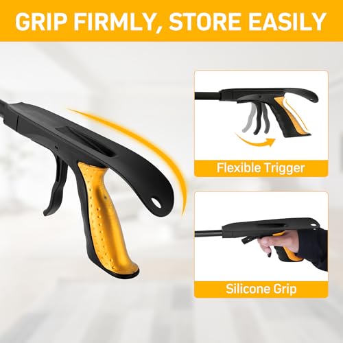 32 inch FDA Registered GrabRunner Folding Reacher Grabber Tool with Strong Magnetic and Swivel Head