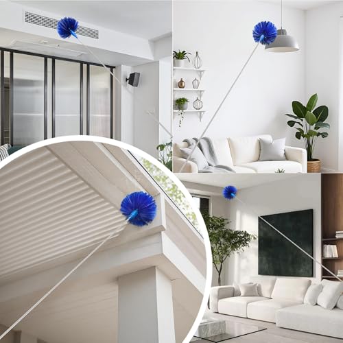 Microfiber Feather Duster Extendable Cobweb Duster with 100 inches Extra Long Pole