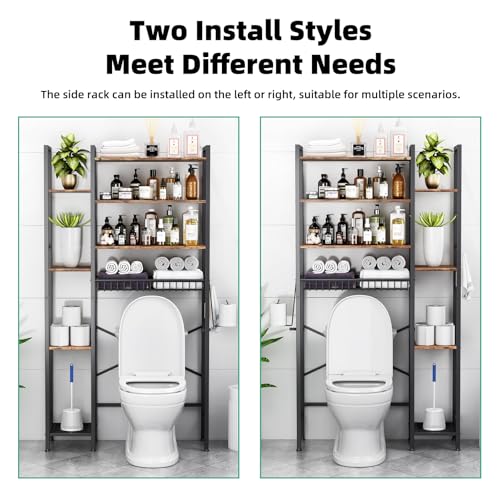Over The Toilet Storage Rack with Extra Side Shelves
