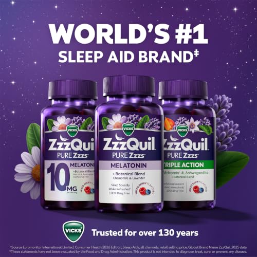Pure Zzzs Melatonin Natural Flavor Supplement Gummies with Chamomile