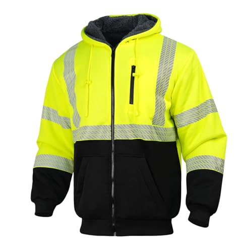 Hi Vis Hoodie Reflective Safety Jacket for Men