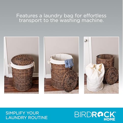 Seagrass Laundry Hamper with Lid and Washable Liner