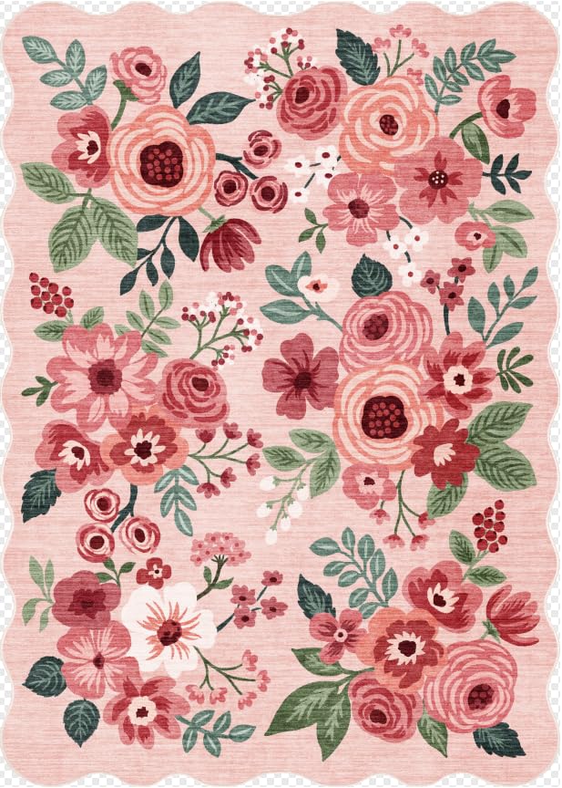 Floral Rug Black