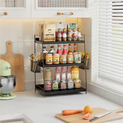 3 Tier Bathroom Counter Organizer with Side Baskets for Skin Care