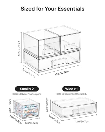 Stackable Storage Drawers Set