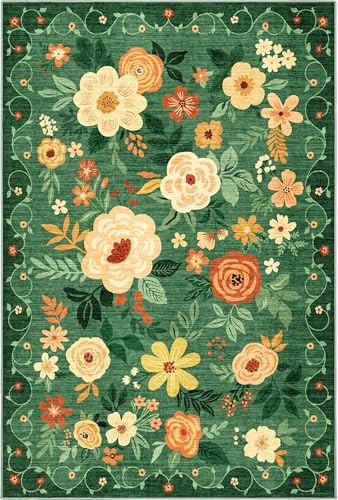 Floral Rug Black