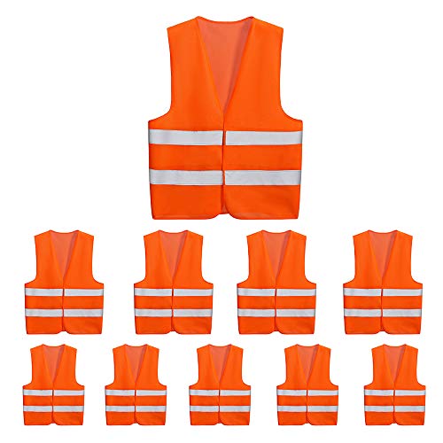 10 Pack Mount Marter Safety Reflective Vest for Outdoor Operator