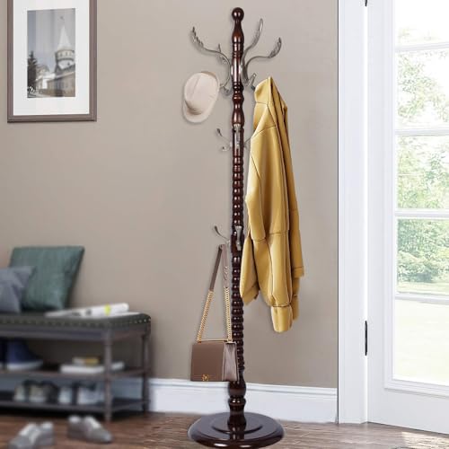 73" Wooden Coat Rack Stand