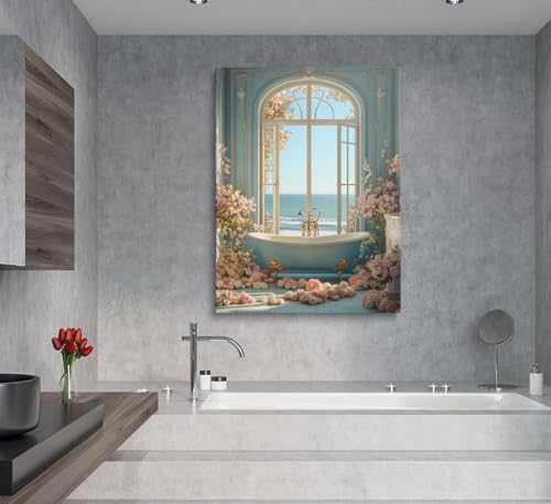 Framed Flower Landscape Canvas Wall Art Ready to Hang
