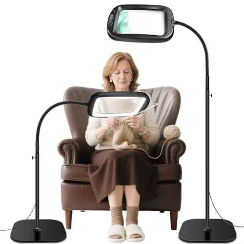 30X 10X Extra Large Floor Magnifying Glass with Light and Stand