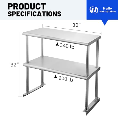 Hally Double Overshelf of Stainless Steel
