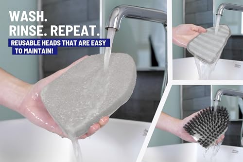 Shower Scrubber 3 in 1 Extendable Long Handle 58" Cleaning Brush