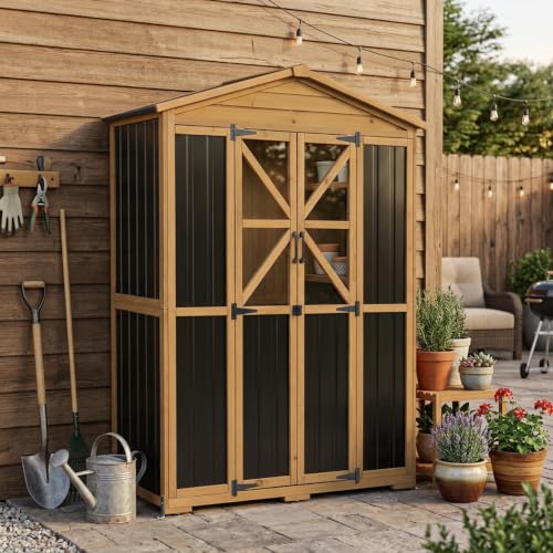 Wood Outdoor Storage Cabinet Weatherproof