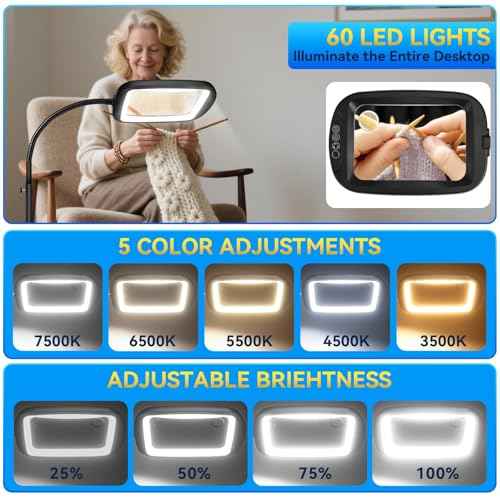 30X 10X Extra Large Floor Magnifying Glass with Light and Stand