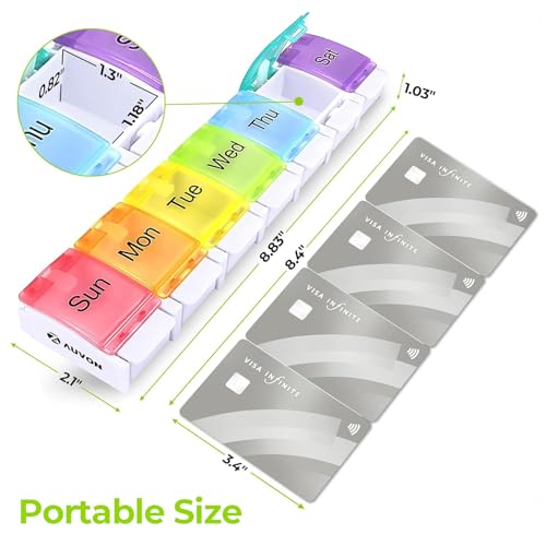 Weekly Pill Organizer with Upgraded Open Design
