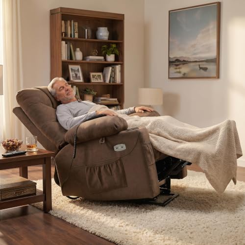 Power Lift Recliner Chair with Extended Footrest for Elderly People