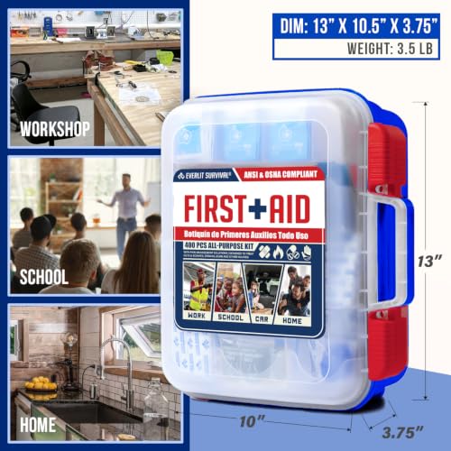 400 Pcs OSHA Compliant First Aid Kit