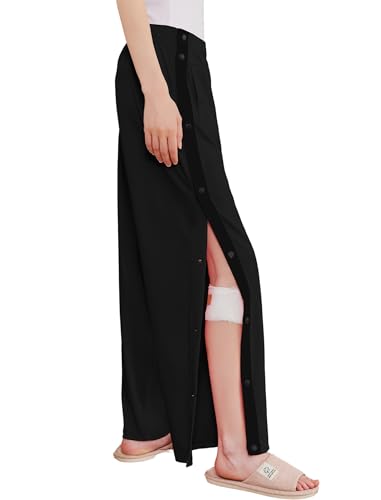 Tear Away Pants for Women Side Split Snap Open Bottom Sweatpants Leg